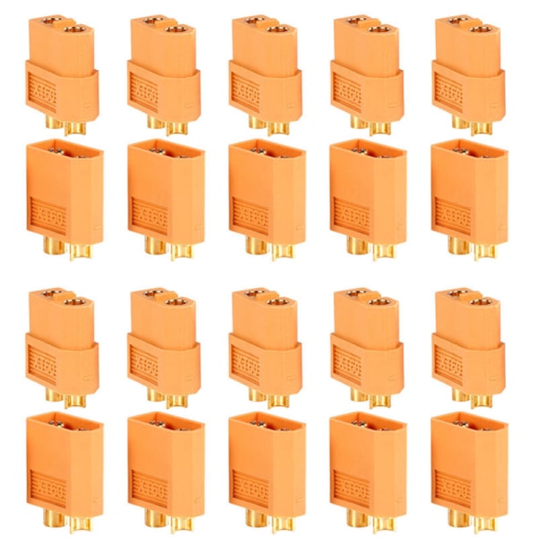 40 STK 10 par XT60 hane kulkontakter Pluggar för RC Orange 40pcs