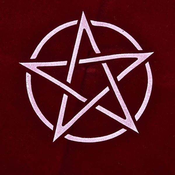 Pentagram Tarot Dug med Taske Velvet Altar Tarot Dug Pe Red one size