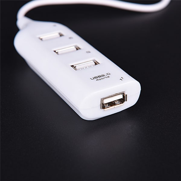 Hot USB 2.0 High Speed 4 Port Splitter Hub Adapter Til PC Compu White 10cm*3.5cm*2cm