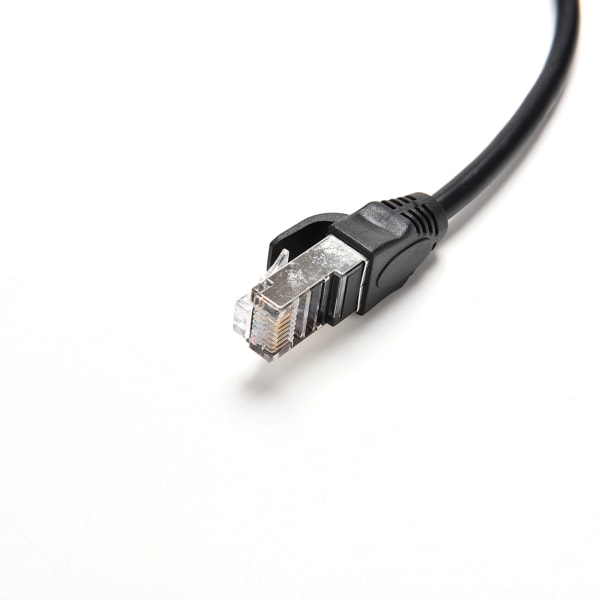 1FT RJ45 hane till hona Skruvpanelmonterad Ethernet LAN-nätverk Black one size
