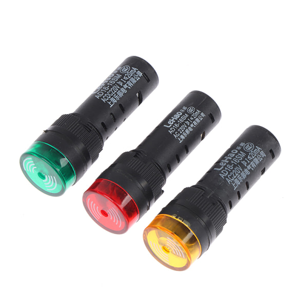 AD16-16SM 16 mm buzzer 12V 24V 220V Flash Signal Light LED Active Muticolor 2(24V Red)