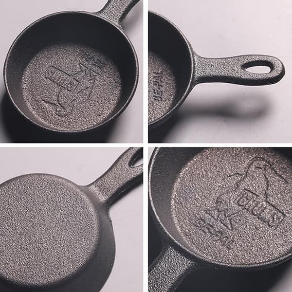 8,5 CM støpejernspanne, non-stick mini-eggestekepanne til kjøkken Black