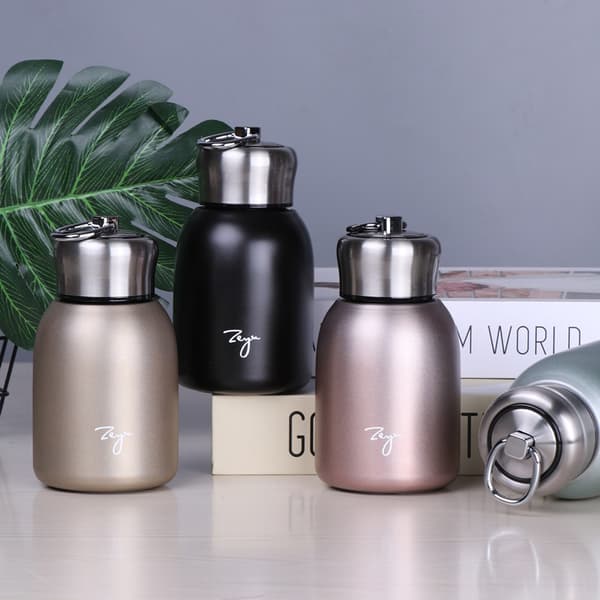 Mini Kaffe Termos Bærbar Reise Vannflaske Isolert Termos Rose gold