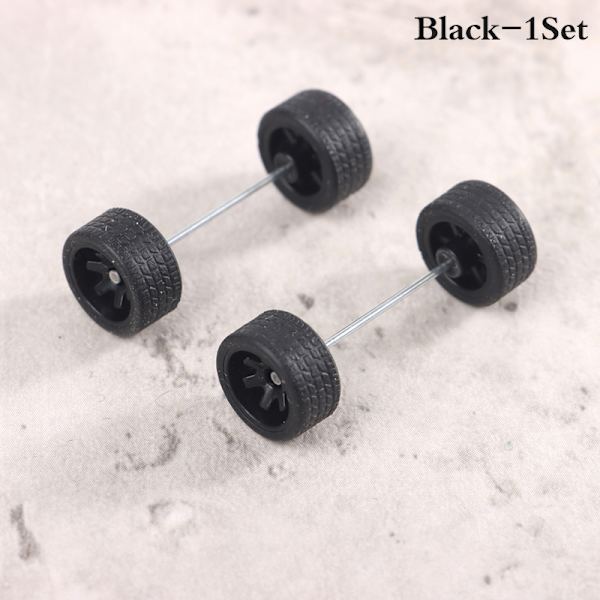 1Set 1:64 auton pyörä kuumapyörän kumirenkaaseen pyörän akselilla Mo Black onesize