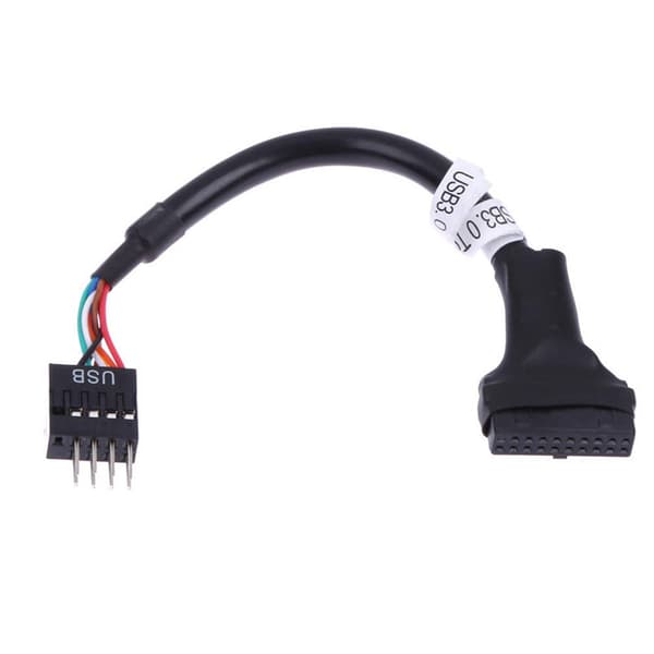 USB 3.0 20-pin han til USB 2.0 9-pin bundkort header hun Black 1pcs