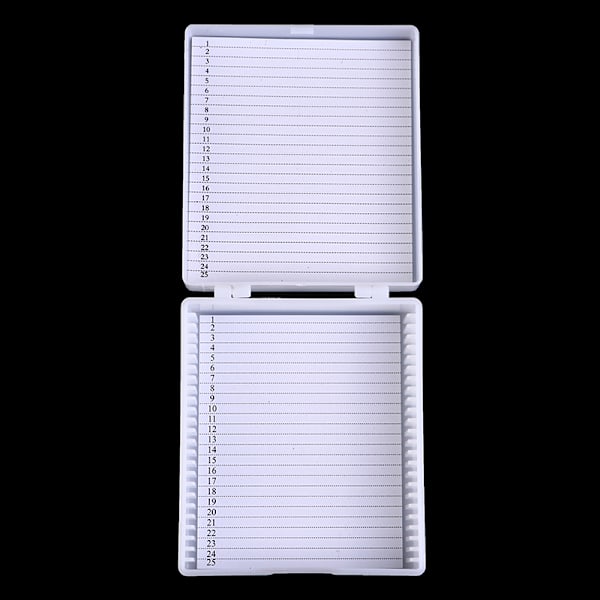 Plastic Mikroskop Glas Slide Box 25stk Biologiske Skiver Stor ONE  SIZE