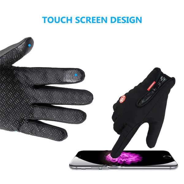 Miesten Naisten Talvilämmin Tuulenpitävä Vedenpitävä Thermal Touch Glove Blue M