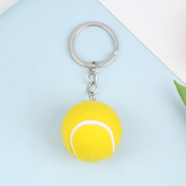 Tennisboll Metallnyckelring Bilnyckelring Nyckelring sportkedja Yellow onesize
