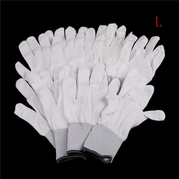 5 par antistatisk ESD elektronisk arbeidshansker pu-belagt håndflate White L