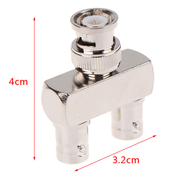 1 stk BNC hanstik til 2X BNC hunstik Y splitter RF adapter one  size