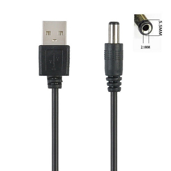 USB -portti 2,5 3,5 4,0 5,5 mm 5 V DC Barrel Jack Power Cor Black DC5.5 5.5X2.1mm