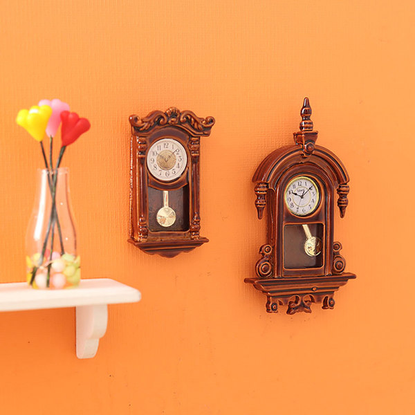 1:12 Nukkekodin miniseinäkello European Vintage Clock Furn B B