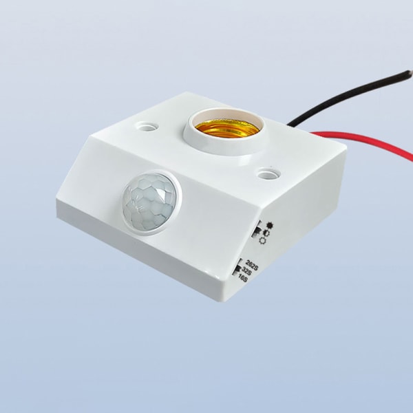 AC85-265V Automatisk infrarød IR-sensorlampeholder for menneskekroppen L White onesize