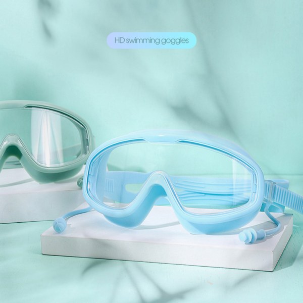 Svømmebriller Anti-dugg Justerbare optiske linser Voksenramme blue one size
