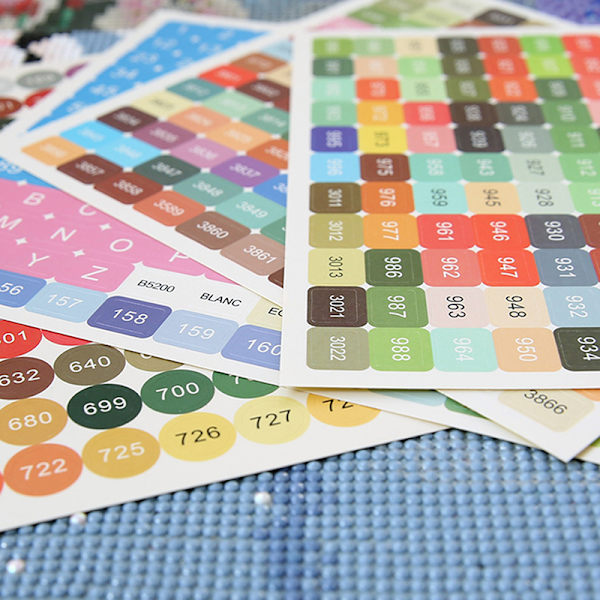 Diamond painting 447 DMC-etiketter St Multicolor 16.5*17.5CM
