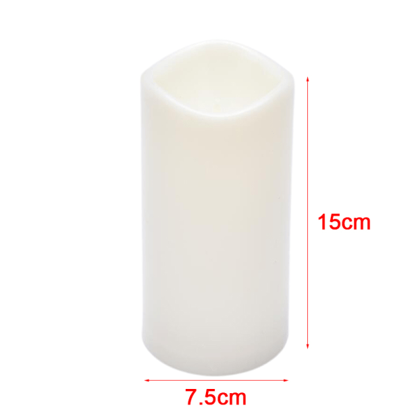 LED stearinlys Flammefri elektronisk stearinlys Nattlampe Bryllup White 15cm