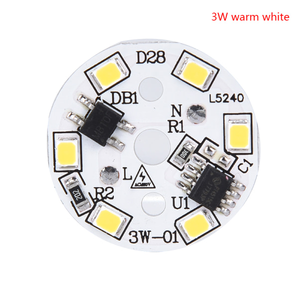 LED-lampa Patch Lamp SMD Plate Circular Module Light Source Plat 3000K 3w warm white