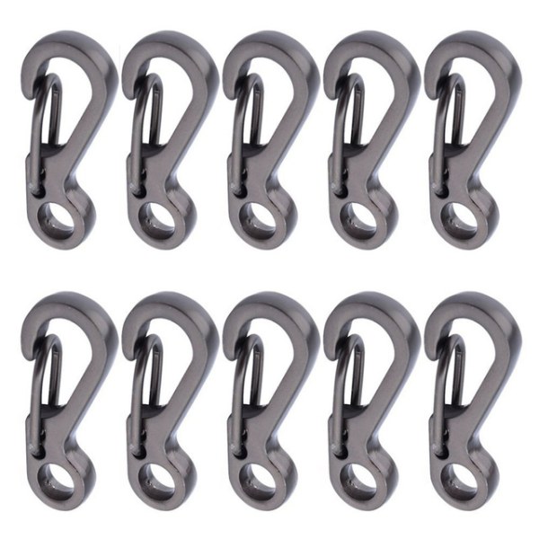 10 Stk/parti Mini Karabiner nøkkelring Camping Gadgets EDC Survival Black one size