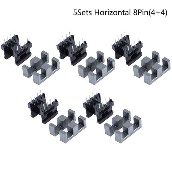5 set EE25 4Pin 8P 10P Transformator Bobbin PC40 Ferrit Core Ver Horizontal 8Pin(4+4)