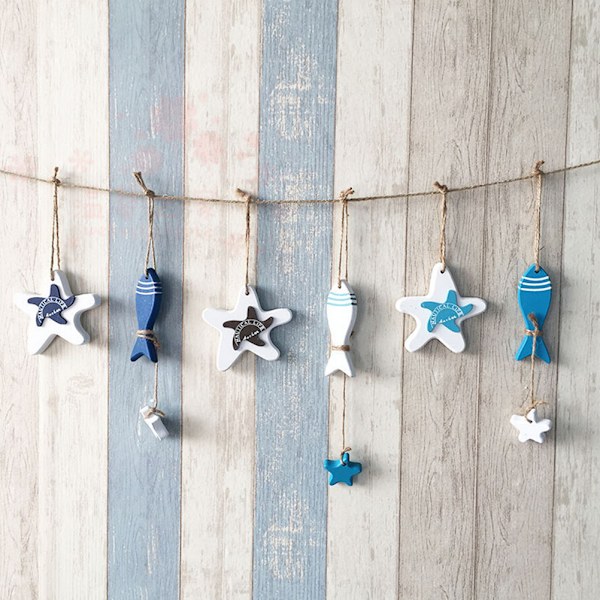 1 Stk Middelhavet Søstjerne Hung Fish Nautical Decor Hang Craf A One Size