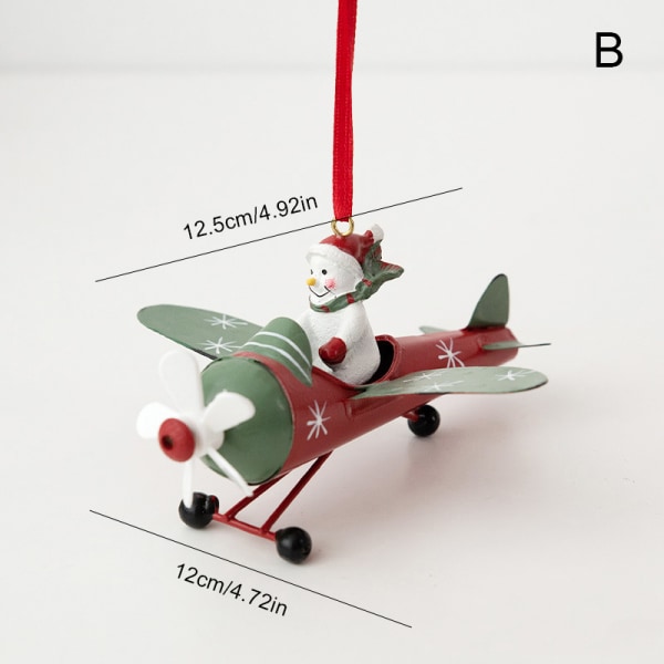 Retro Iron Jouluriipus Joulupukki Lentokone Joulukuvi B onesize