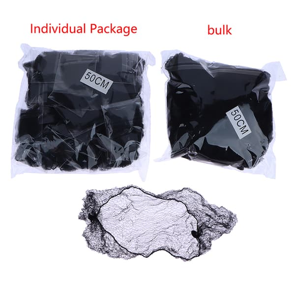 50 stk. hårbånd sort elastisk bundt usynligt hårnet 2#-50Pcs