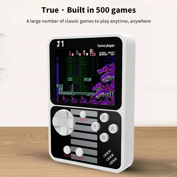 3-tums inbyggd 500-spel Retro Portable Mini Handheld Video G A1 one size
