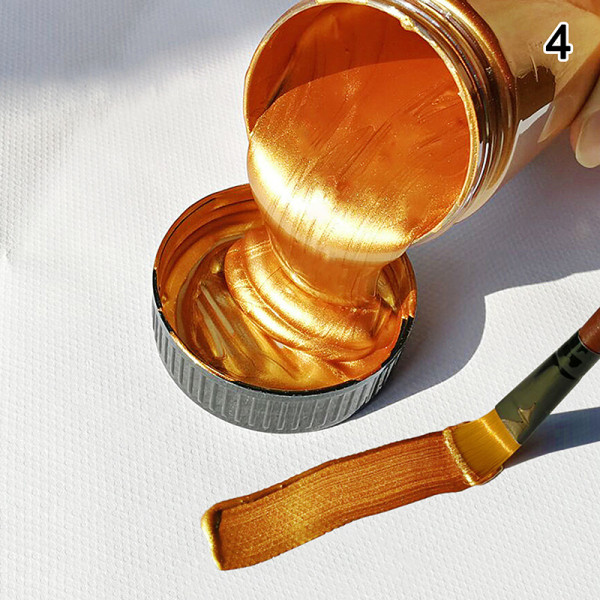 100 ml Gold Paint Metallinen akryylimaali Gold onesize
