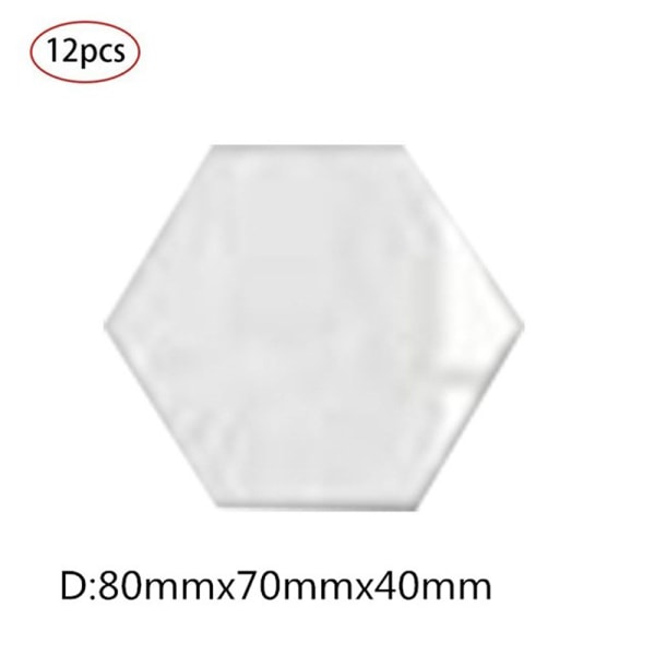 12 stk Sekskantet ramme Stereoskopisk spejl vægklistermærke Decorati Silver 80*70*40mm