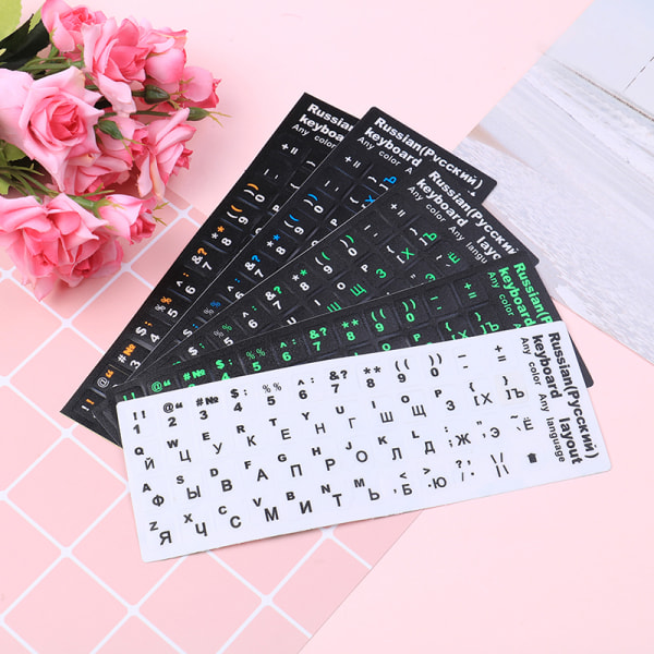 Russisk standard tastaturlayout mærkat bogstaver ved udskiftning Green A4