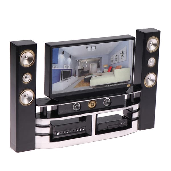 1/12 Dockhus Mini TV-prydnad Dockhus Vardagsrumsmöbler one size
