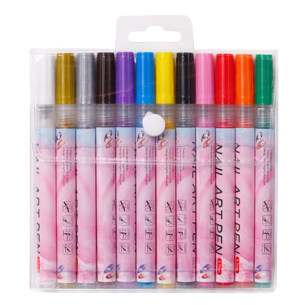 Nail Art Graffiti Pen UV-geelilakka vedenpitävä piirustusmaalaus Pink one size