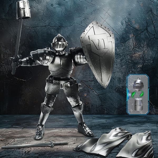 Multi-ed Flytbar Shapeshift Robot Kriger 3D Printet Ridder Mand A1
