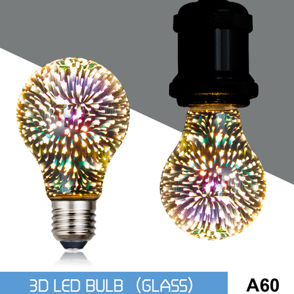 3D dekorasjon LED-pære E27 6W 85-265V Vintage lyspære Star F Multicolor one size