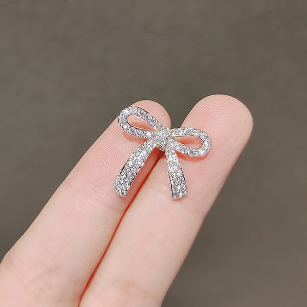 Rhinestone-brosch med rosettspänne för kvinnor flickor rosettkofta A2