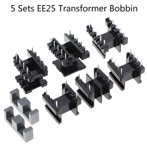 5 sæt EE25 4Pin 8P 10P Transformer Spole PC40 Ferrit Core Ver Horizontal 8Pin(4+4)