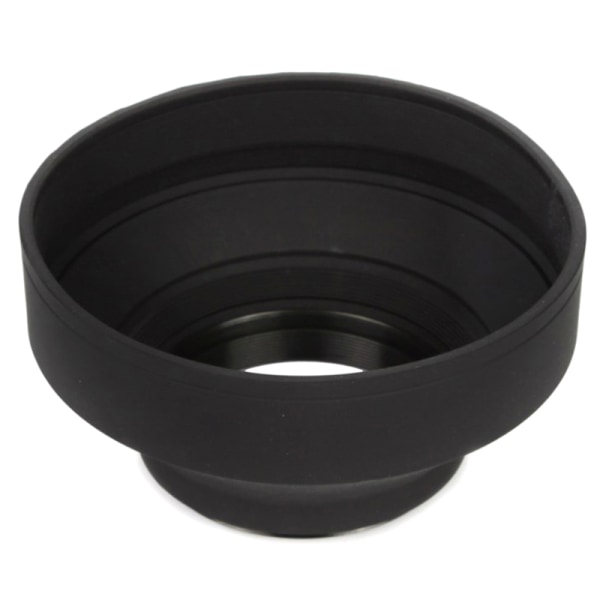 Universal 3-trins sammenklappelig 3i1 gummi foldbar modlysblænde Su Black 62mm