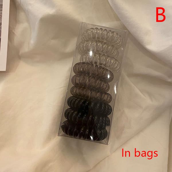 9st/set Hårband Elastiskt Plasthårband Gummi Telefon C B