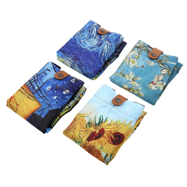 Oljemaleri Van Gogh Print Tote Bags Gjenbrukbar Shopping Bag For Multicolor D