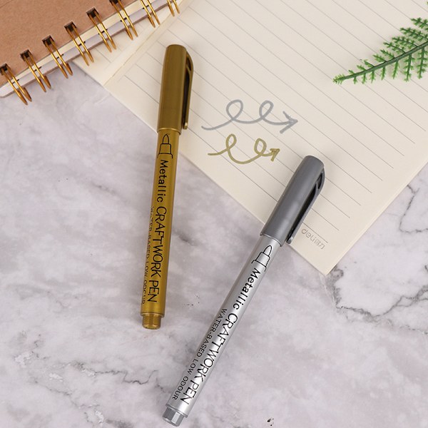 DIY Vandtæt Permanent Paint Marker Penne Guld Og Sølv Til Gold 1pc