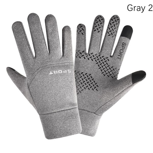 Vintervarme handsker Skridsikre Full Finger Touch Ridehandsker Wi Gray B