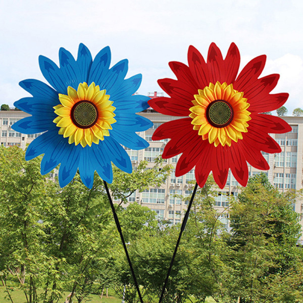 Sunflower Windmills Vindsnurrer For Home Garden DIY Kids Outd Red one size