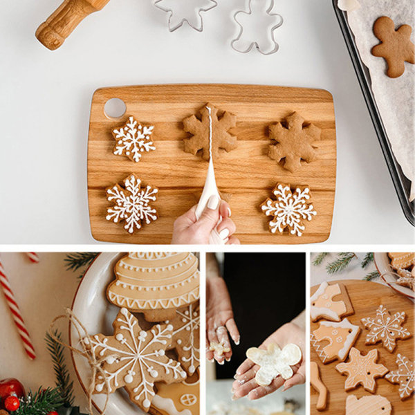 5 Stk DIY Christmas Series Cookie ter Form Rustfrit Stål Bisc A onesize