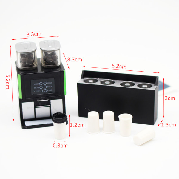 1/12 Dukkehus Kaffemaskine Kaffekopsæt Dukkehus Minikitch A one size