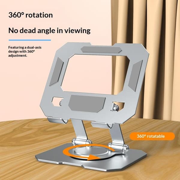 360° roterbart nettbrettstativ justerbart sammenleggbart skrivebordsstativ H Black