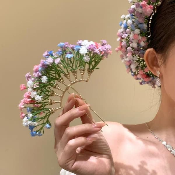 Kunstig Blomst Brude Bryllup Hårnål U-formede Hårpinde W A2