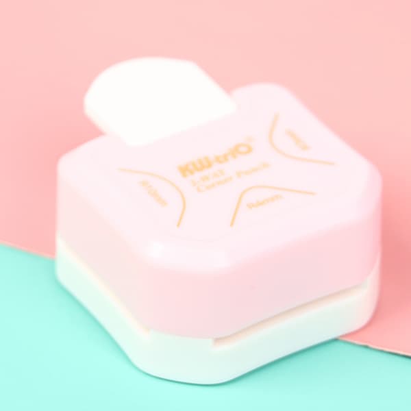 Mini Corner Runder Punch 3 Way Corner ter DIY Round Edgers Tri Pink ONE SIZE
