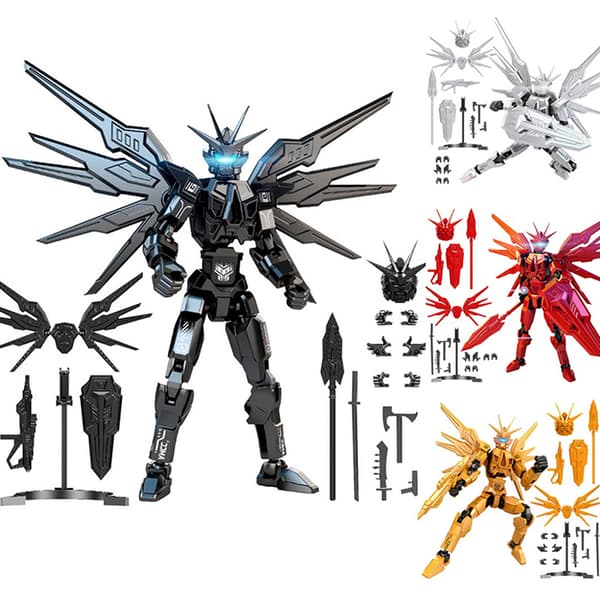 Multi-ed Flytbar Shapeshift Robot Kriger 3D Printet Ridder Mand A3