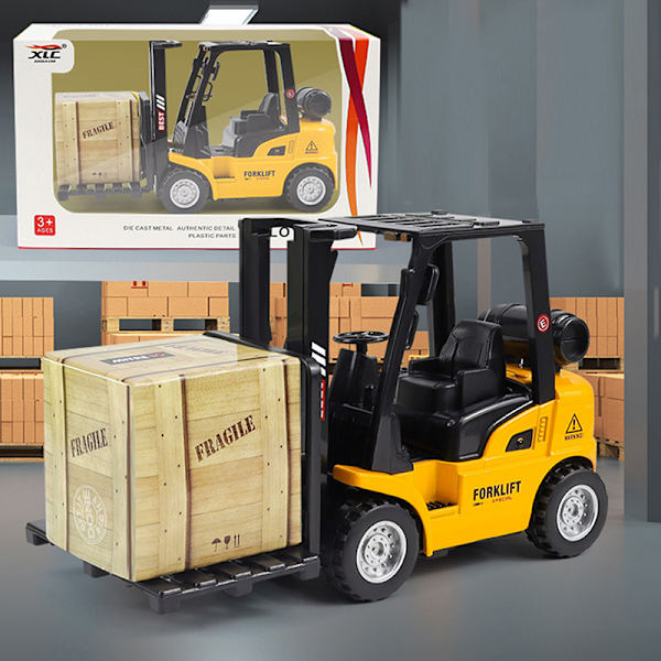 Legerade fordonskonstruktion Gaffeltruck Friktionsleksak Lastpall I Orange one size