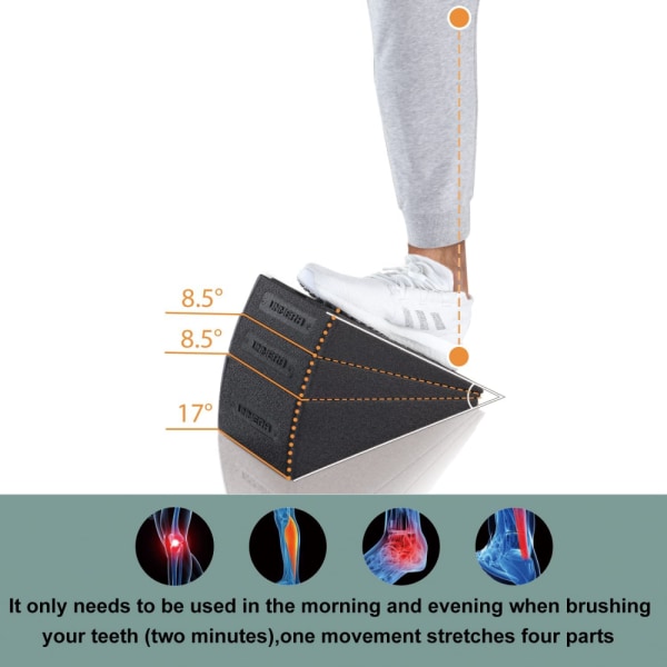 Yoga Wedge Squat Wedge Justerbar halkfri Slant Board-förlängare Black one size